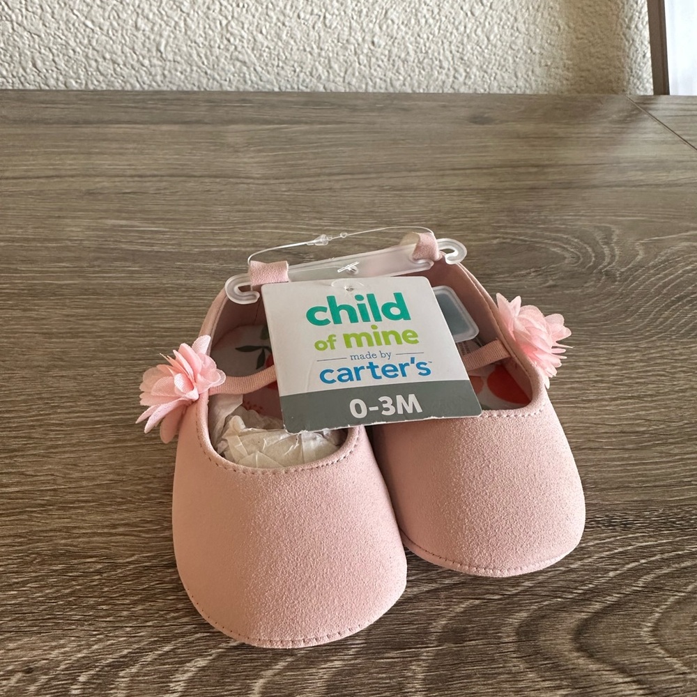 Carter's Pink Floral Strap Baby Mary Jane Shoes